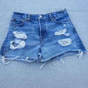 Levi's Premium Jean Wedgie Shorts Womens 29‎ Cut Off Distressed Button Fly Y2K